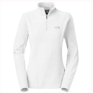 North Face Glacier White Fleece 1/4 Zip Pullover Sweater L